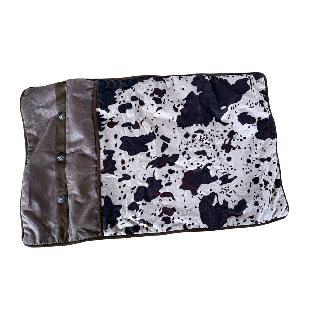 Hiend Accents affordable luxury cowprint pillow case western decor 33x21"